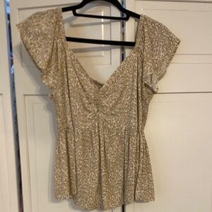 Japna Beige Floral Blouse